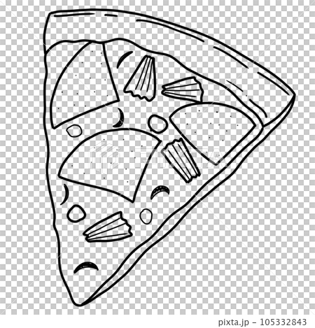 hand drawn pizza in sketch style 105332843