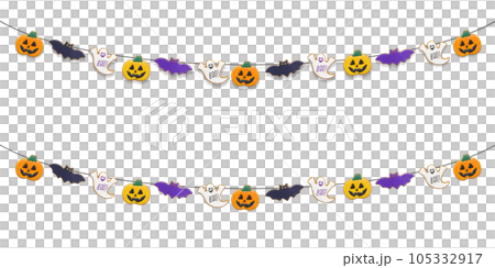 Halloween icing cookie garland background illustration real 105332917
