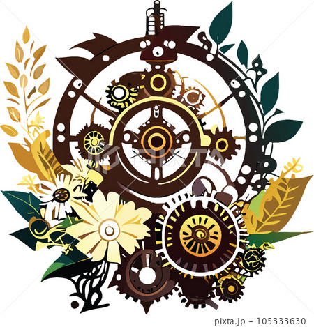 natural energy powered machine with gears and cogs natural energy powered machine with gears and cogs 105333630