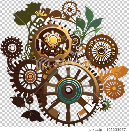 natural energy powered machine with gears and cogs natural energy powered machine with gears and cogs 105333677