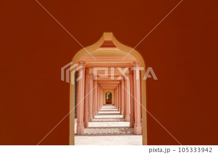 roman arches architecture in Turkey. tunnel of arches. 105333942
