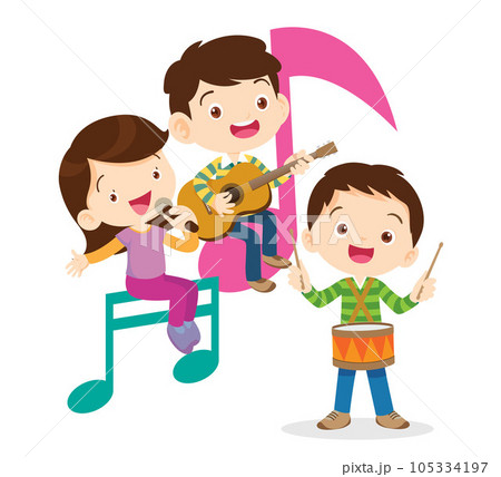 Music kids.Play music concept of music school Music kids.Play music concept of music school 105334197
