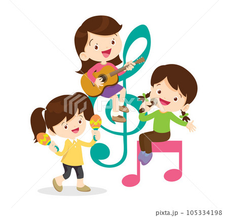 Music kids.Play music concept of music school Music kids.Play music concept of music school 105334198