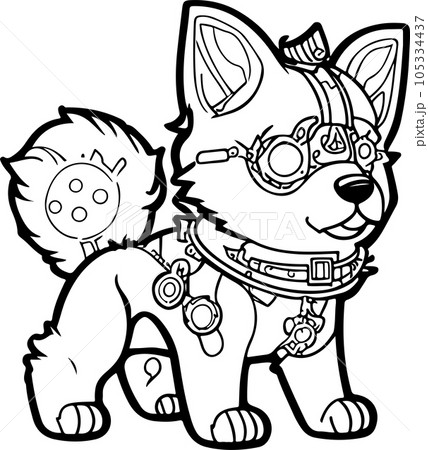 dog colloring book sket steampunk inspired drawing of natural  dog colloring book sket steampunk inspired drawing of natural  105334437