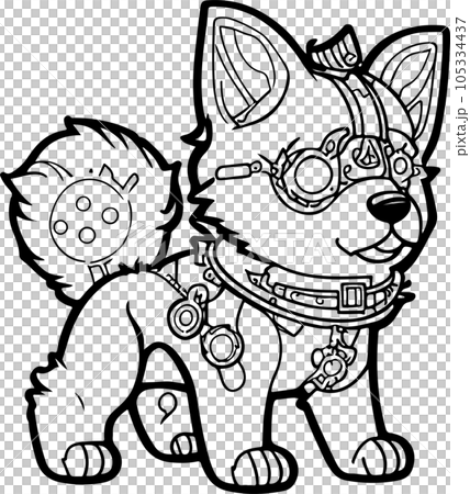 dog colloring book sket steampunk inspired drawing of natural  dog colloring book sket steampunk inspired drawing of natural  105334437