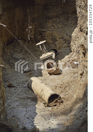 Modernization, laying or replacement of old pipes. Plumbing repair work 105334729
