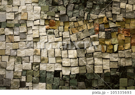 モザイク壁にクローズアップした背景素材写真 105335693