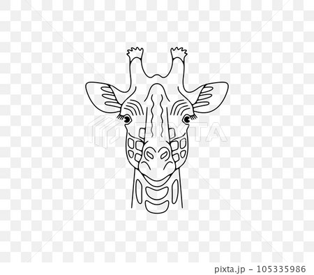 Giraffe head, animals and african savannah, linear graphic design. Nature, wildlife, safari, zoo, wilderness and fauna, vector design and illustration Giraffe head, animals and african savannah, linear graphic design. Nature, wildlife, safari, zoo, wilderness and fauna, vector design and illustration 105335986