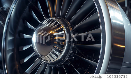 Turbo-jet engine of the plane, close up Turbo-jet engine of the plane, close up 105336752