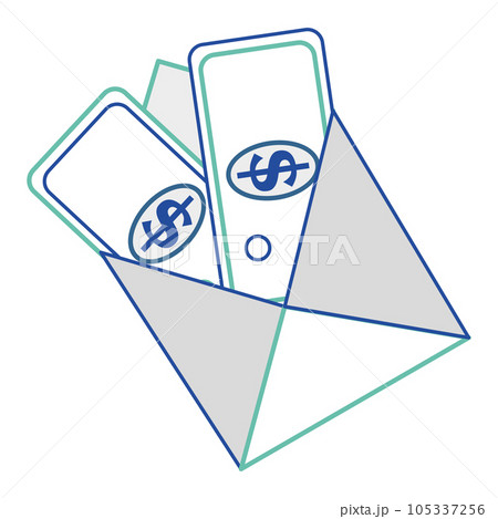 Message letter with money bills Isolated business icon Vector 105337256