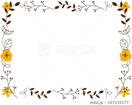 北欧風 秋色の草花の横型フレーム 北欧風 秋色の草花の横型フレーム 105339177