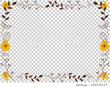 斯堪的納維亞風格的秋花水平框架 105339177