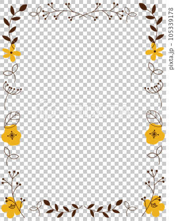 斯堪的納維亞風格的秋花垂直框架 105339178