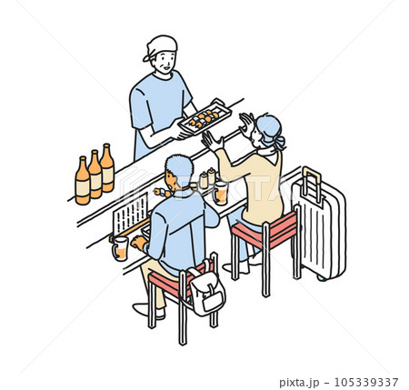 インバウンド　焼き鳥屋さん 105339337