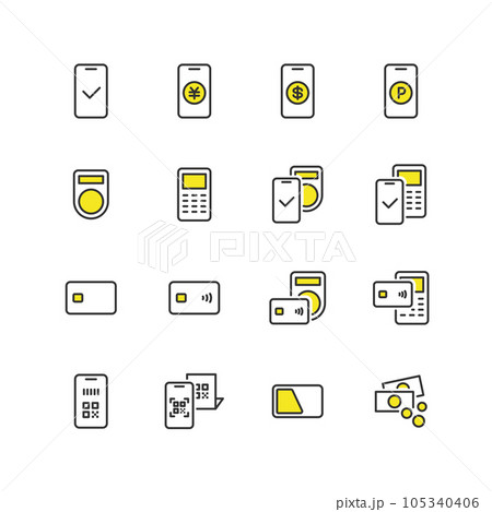 様々な支払い方法のアイコンセット 105340406