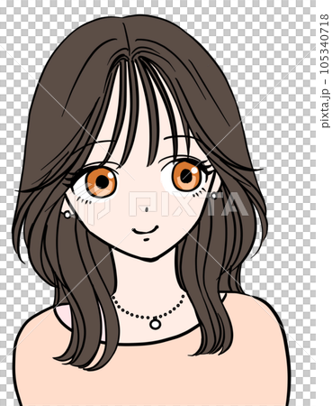 Fashionable cute girl with long hair Fashionable cute girl with long hair 105340718