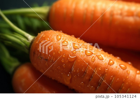 Capture the vibrant colors and intricate textures of carrots with these closeup shots. 105341124