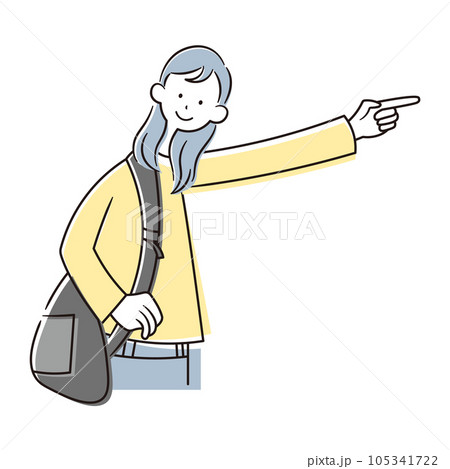 通学中の日本人女性のイラスト素材 通学中の日本人女性のイラスト素材 105341722