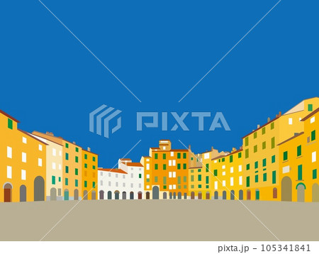 ルッカ lucca アンフィテアトロ広場 piazza dell'anfiteatro イタリアのイラスト素材 [105341841] PIXTA