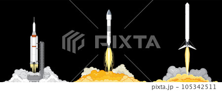 Rocket Launching into Space Concept Rocket Launching into Space Concept 105342511