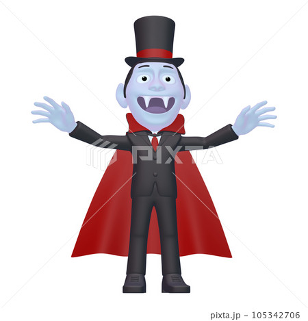 ハロウィンのイラスト素材　キャラクター　ドラキュラ（1_4） 105342706