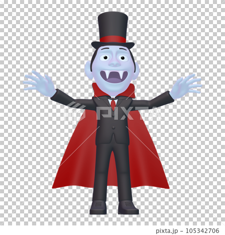 ハロウィンのイラスト素材　キャラクター　ドラキュラ（1_4） 105342706