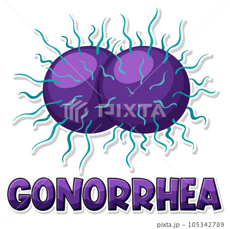 Neisseria gonorrhoeae on white background 105342789