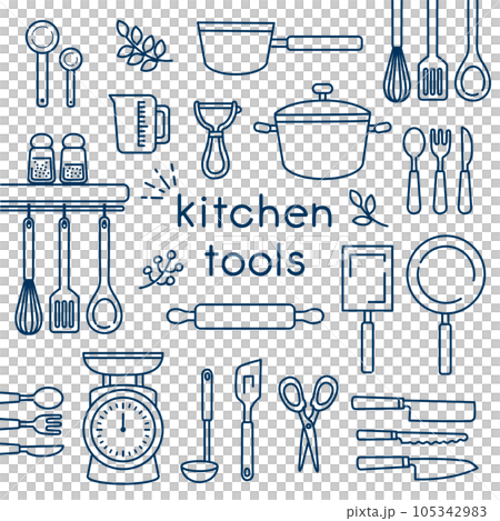 Illustration of a simple kitchen tool_line drawing 105342983