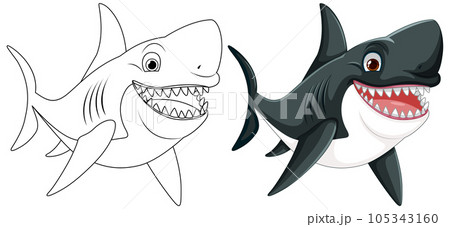 Great White Shark Smiling 105343160