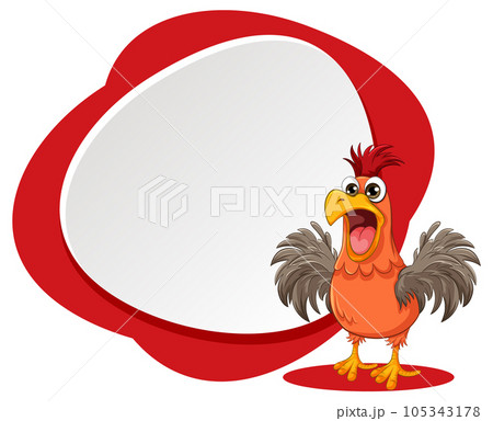 Shocked Chicken Cartoon Illustration 105343178