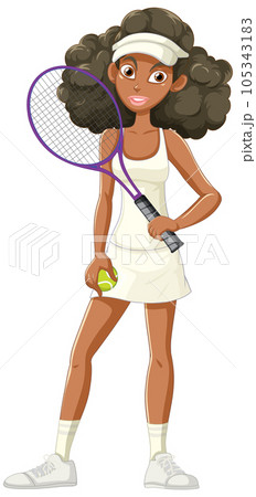 Female Tennis Player with Racket Female Tennis Player with Racket 105343183
