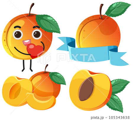 Set of mix peach cartoon Set of mix peach cartoon 105343638