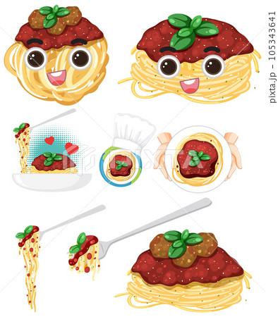 Set of mix spaghetti 105343641