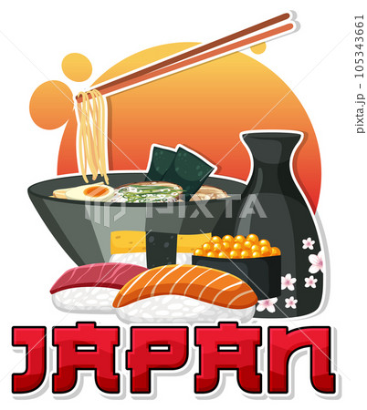 Japanese food element nation tradition symbol 105343661