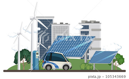 Green energy generated from natural resources vector concept 105343669