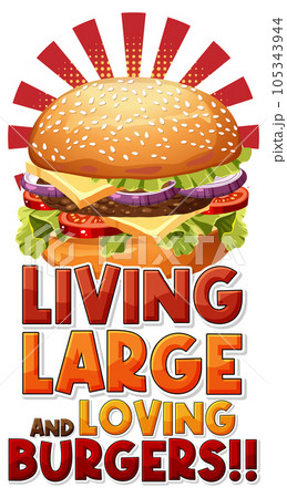 Living large and loving burgers icon cartoon 105343944