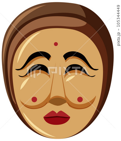 Hahoetal Traditional Korean Mask Vectorのイラスト素材 [105344449 