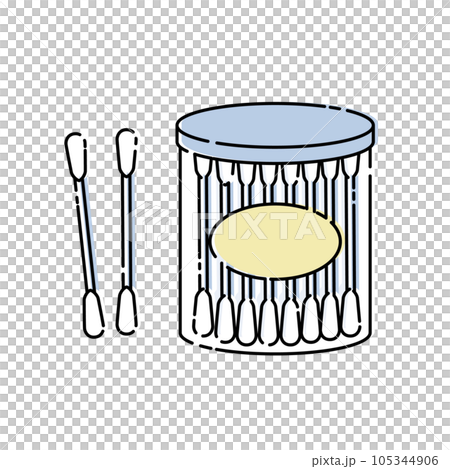 Cotton swab case Cotton swab illustration material 105344906