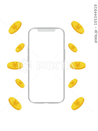スマートフォンとコイン スマートフォンとコイン 105344919