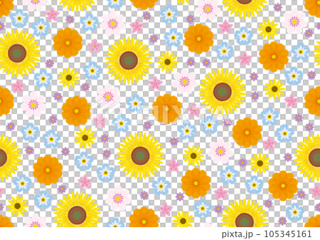 多彩花卉印花無縫圖案 105345161