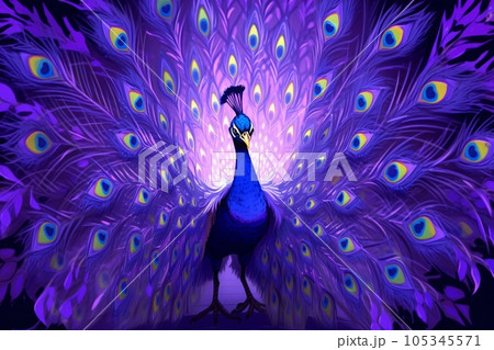 孔雀のイラスト,Generative AI AI画像 105345571