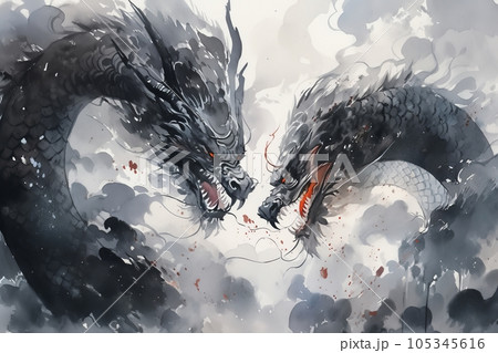 龍のイラスト,Generative AI AI画像 105345616