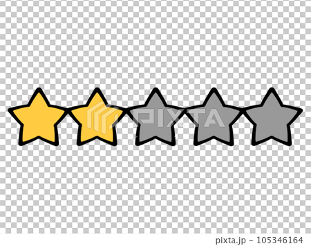 用於評價、等級、排名等的五星級標誌的插圖材料。 105346164