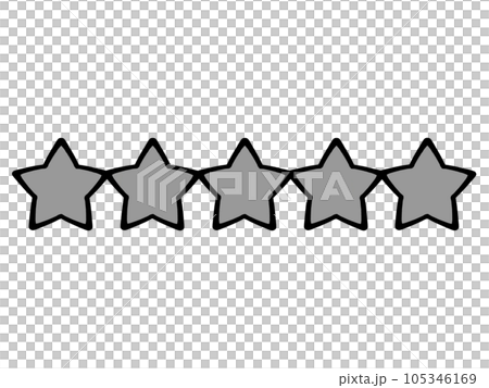 評価、グレード、ランクなどに使用する五つ星マークのイラスト素材 105346169