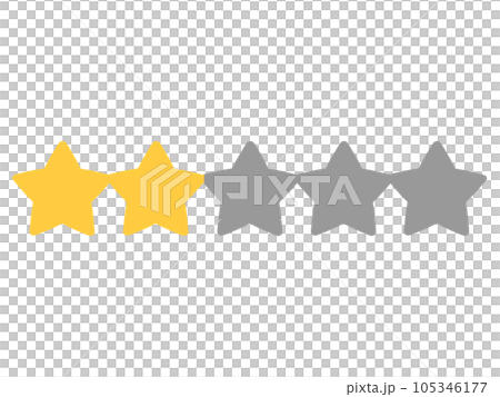 用於評價、等級、排名等的五星級標誌的插圖材料。 用於評價、等級、排名等的五星級標誌的插圖材料。 105346177
