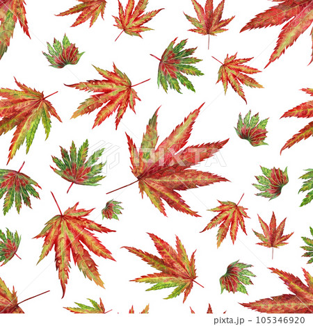 seamless pattern with orange maple leaves seamless pattern with orange maple leaves 105346920