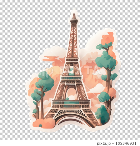 Eiffel tower watercolor 105346931