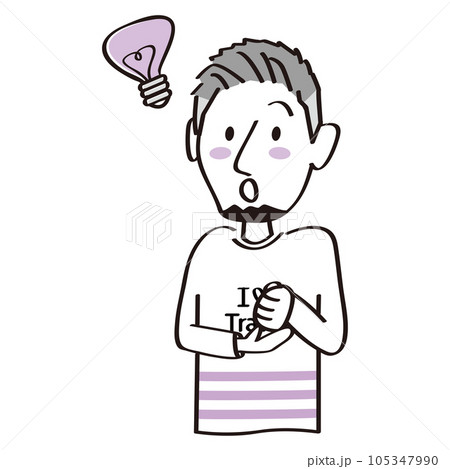 手描きイラスト2色 旅行者の反応 「おもいついた!」インバウンド 手描きイラスト2色 旅行者の反応 「おもいついた!」インバウンド 105347990