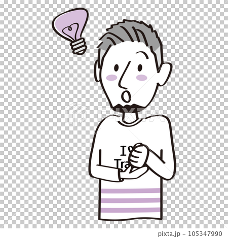 手描きイラスト2色 旅行者の反応 「おもいついた!」インバウンド 手描きイラスト2色 旅行者の反応 「おもいついた!」インバウンド 105347990