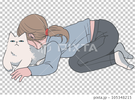 猫を吸う人のイラスト素材 [105348215] - PIXTA